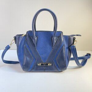 VERSACE 1969 Abbigliamento Sportivio SRL V Italia Blue Faux Leather Satchel Bag